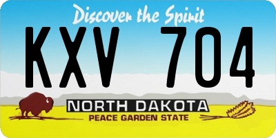 ND license plate KXV704
