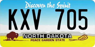 ND license plate KXV705