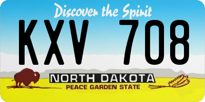 ND license plate KXV708