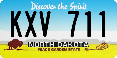 ND license plate KXV711