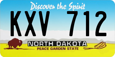 ND license plate KXV712