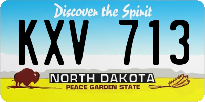 ND license plate KXV713