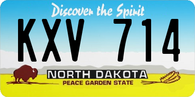 ND license plate KXV714