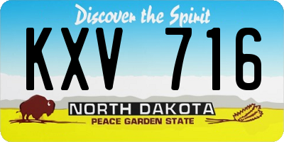 ND license plate KXV716