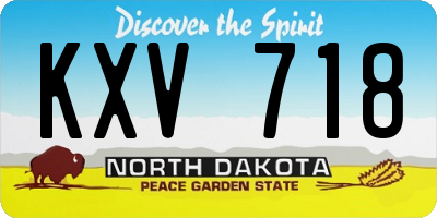 ND license plate KXV718