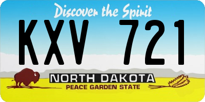 ND license plate KXV721