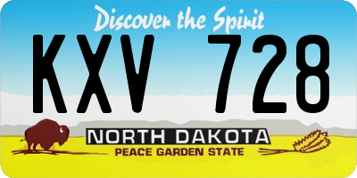 ND license plate KXV728