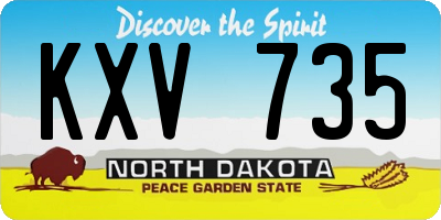 ND license plate KXV735