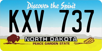 ND license plate KXV737