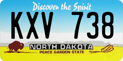 ND license plate KXV738