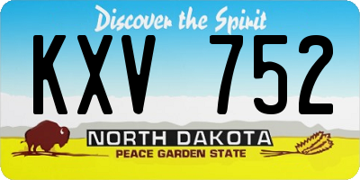 ND license plate KXV752