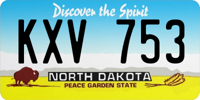ND license plate KXV753