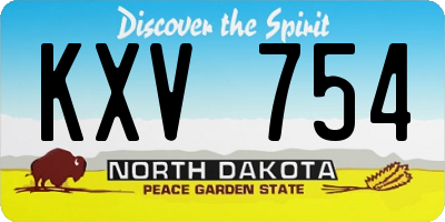 ND license plate KXV754