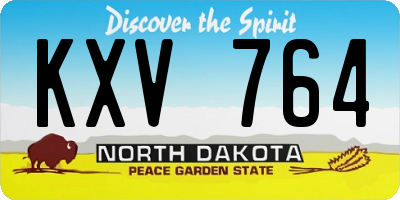 ND license plate KXV764
