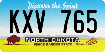 ND license plate KXV765