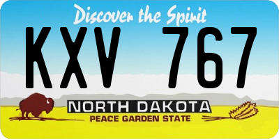 ND license plate KXV767