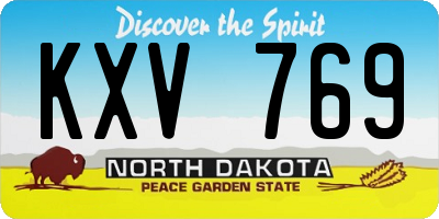 ND license plate KXV769