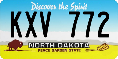 ND license plate KXV772