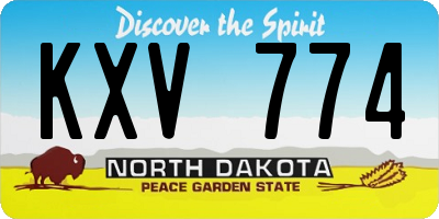 ND license plate KXV774