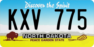 ND license plate KXV775