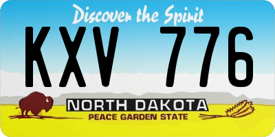 ND license plate KXV776