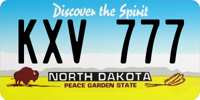 ND license plate KXV777
