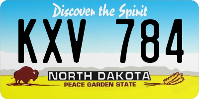 ND license plate KXV784