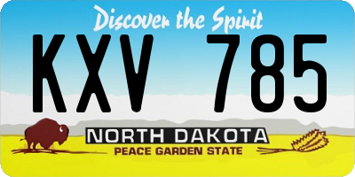 ND license plate KXV785