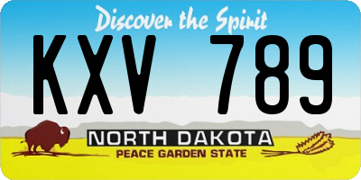 ND license plate KXV789