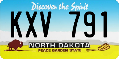 ND license plate KXV791