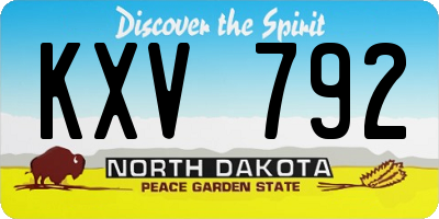 ND license plate KXV792