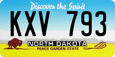ND license plate KXV793