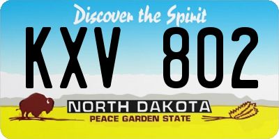 ND license plate KXV802