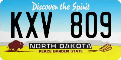 ND license plate KXV809
