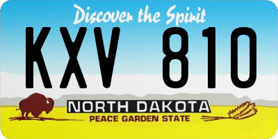 ND license plate KXV810