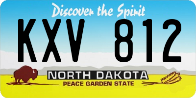ND license plate KXV812