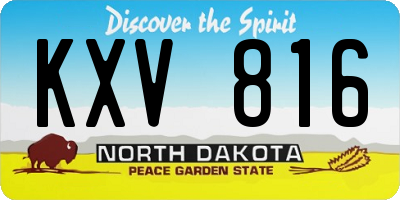 ND license plate KXV816
