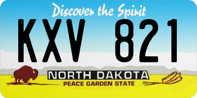 ND license plate KXV821