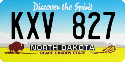 ND license plate KXV827