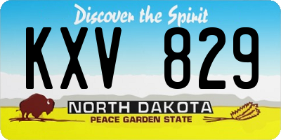 ND license plate KXV829
