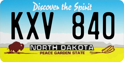 ND license plate KXV840