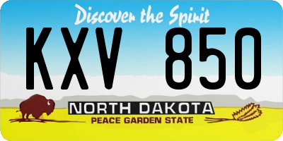 ND license plate KXV850