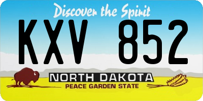 ND license plate KXV852