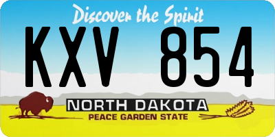 ND license plate KXV854