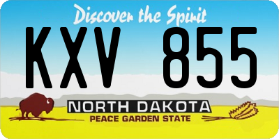 ND license plate KXV855