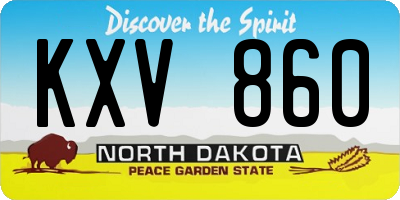 ND license plate KXV860