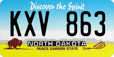 ND license plate KXV863