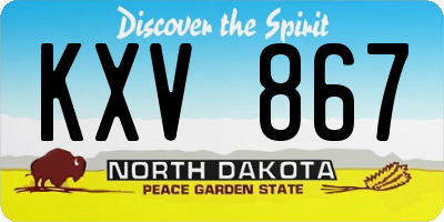 ND license plate KXV867