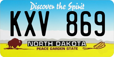 ND license plate KXV869