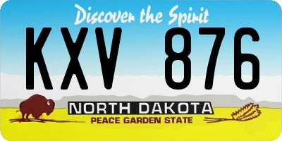 ND license plate KXV876